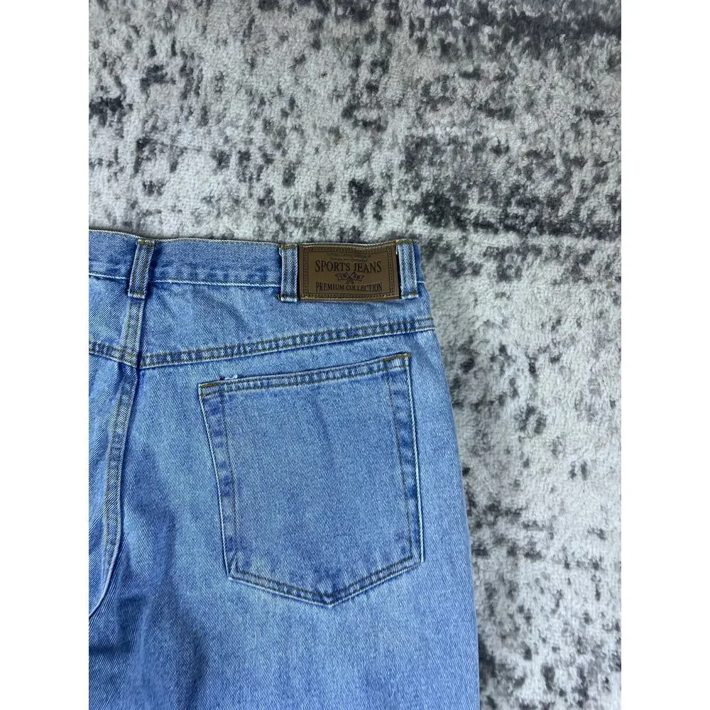 Vintage Sports Jeans Premium Collection Men 34x32 Blue Light Wash Denim Straight